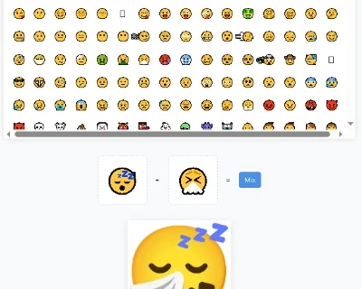Emoji Kitchen hiển thị các kết hợp emoji khác nhau